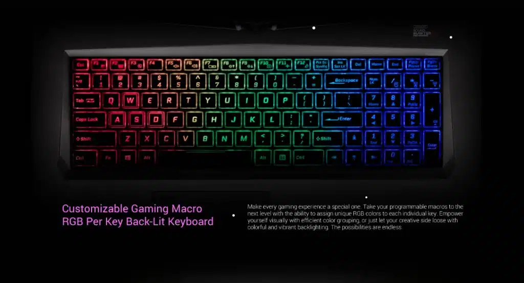 Clevo PA71 keyboard and touchpad